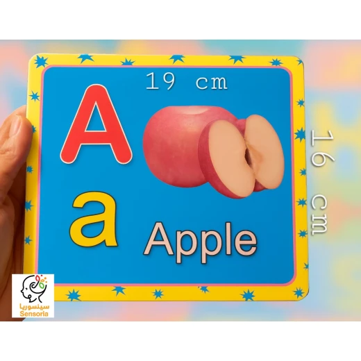 بطاقات تعليمية حسية لتعليم الحروف الإنجليزية – بطاقات متينة مع صور واقعية للأطفال مقاس 19×17 سم من سنسوريا بطاقات تعليمية حسية لتعليم الحروف الإنجليزية – بطاقات متينة مع صور واقعية للأطفال مقاس 19×17 سم من سنسوريا