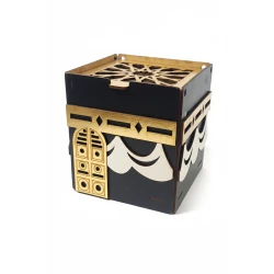 Sensoria Kaaba Inspired Wooden Incense Burner – 11x11x11cm | Precision Laser Engraved Decorative Bakhoor Burner