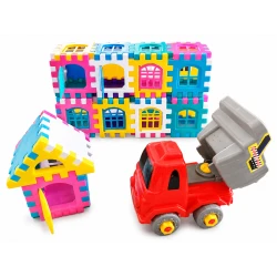 Sensoria, Creative Building Blocks Set with Take-Apart Dump Truck | 59-Piece Educational Construction Toy