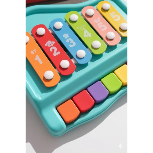 Sensoria 2-in-1 Piano & Xylophone – Musical Development Toy for Kids-21 cm in length - sensoria - Image 2