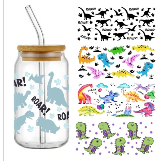 Alia's Gifts Decorate Dinosaur Glass Tumbler - Alia Gift - Image 3
