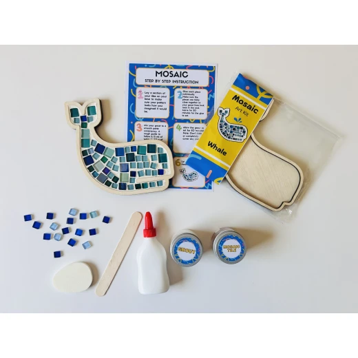 HelloKids Mosaic Art Kit, Whale Shaped - HelloKids - Image 4