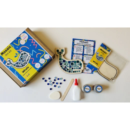 HelloKids Mosaic Art Kit, Whale Shaped - HelloKids - Image 3