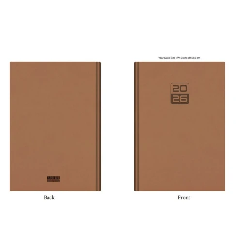 Castelli Daily Agenda 2026 A5 (14.5 x 20.5 cm), A09 Layout, 400 Pages, Cream 70gsm Paper, Arabic/English, Ramadan Shaded, Smyth Sewn Binding