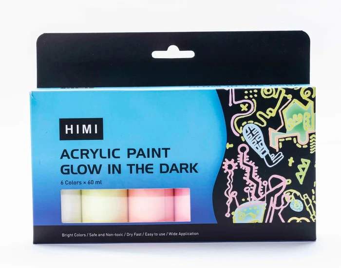 Miya Himi Acrylic Paint Glow In The Dark Bottle Set, 6colors/60ml - Miya
