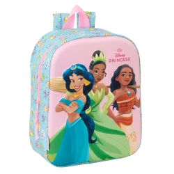 Safta 3D Mini Backpack Disney Princess 3D – Lightweight mini backpack with beautiful 3D Disney Princess design, durable material, compact size, comfortable straps, perfect for kids, school, and daily outings.