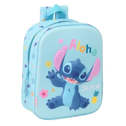 Safta 3D Mini Backpack Stitch 3D – Cute and lightweight mini backpack with fun 3D Stitch design, durable material, compact size, comfortable straps, perfect for kids, school, and daily outings.