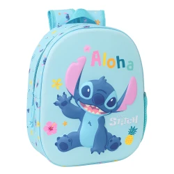 Safta 3D Backpack Stitch 3D – Lightweight and durable backpack with fun 3D Stitch design, comfortable straps, compact size, perfect for kids, school, and daily use.