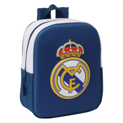 Safta 3D Mini Backpack Real Madrid 3D – Lightweight mini backpack with sporty 3D Real Madrid design, durable material, compact size, comfortable straps, perfect for kids, school, and daily outings.