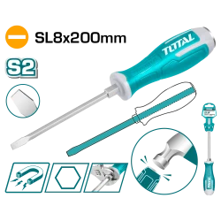 Total Slotted Go-Through Screwdriver SL8x200mm - THGS82006