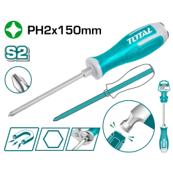 Total Phillips Go-Through Screwdriver PH2x150mm - THGSPH21506