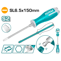 Total Slotted Go-Through Screwdriver SL6.5x150mm - THGS61506