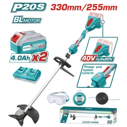 Total Cordless String Trimmer and Brush Cutter 40V / 2x 4.0Ah batteries  - TSTLI200285