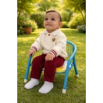 كرسي أطفال بلو باني مع مساند للذراعين - تصميم أرنب لطيف، مقعد مريح وآمن للأطفال الصغار، كرسي أطفال ناعم ومتين لغرفة اللعب والحضانة والاستخدام المنزلي