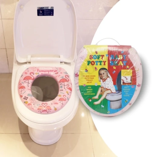 Pink Soft Baby Potty Seat – Soft Padded Toilet - Image 2