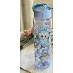 مطرة ماء 800 مل بتصميم لابوبو – مع شلمونة – باللون الأزرق - لابوبو