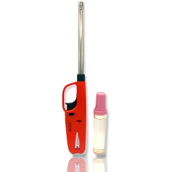 Refillable Butane Gas Kitchen Lighter with Long Nozzle – Adjustable Flame – Safe Ignition – Includes Butane Gas Canister assortment color