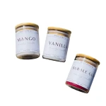 شمع معطر برائحة العلكه مع غطاء البامبو