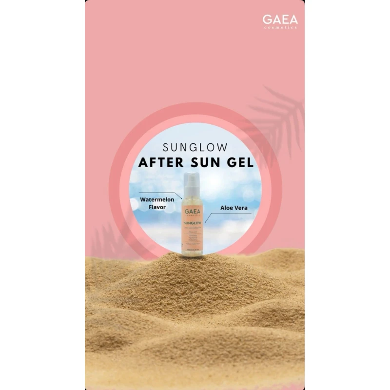 Gaea Sunglow Watermelon-Scented Aloe Vera Gel – Enhances and Prolongs Your Tan for Radiant Summer Skin - Gaea