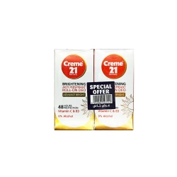 Creme 21 Brightening Roll-On Advanced Bright, Special Offer, Enhances Radiance with Vitamin C, Evens Skin Tone with Vitamin B3, Provides 48-Hour Protection