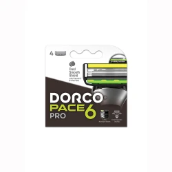 Dorco Pace 6 Pro Razors for Men – 6-Blade Shaving cartridges, 4 Heads