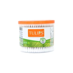 Tulips Bamboo Stick Cotton Buds 300pcs, Soft and Pure Cotton Swabs with Eco-Friendly Biodegradable Bamboo Sticks, Hygienically Produced and Dermatologically Tested