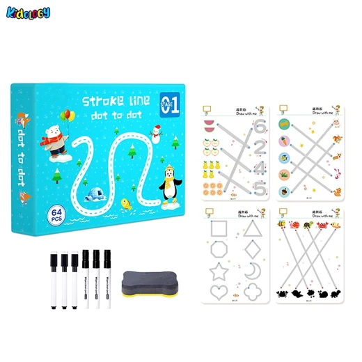 Dot To Dot Line Tracing Game - dot to dot game and line tracing practice for kids, fine motor skills and writing readiness, a thoughtful educational gift lightweight design practical design safe design - My toys - Image 4