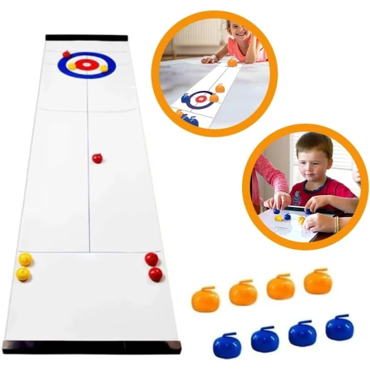 Tabletop Curling Game - tabletop curling game and indoor sport toy for kids, family game night toy and hand eye coordination, a thoughtful educational gift sturdy construction safe design improves focus - My toys - Image 2