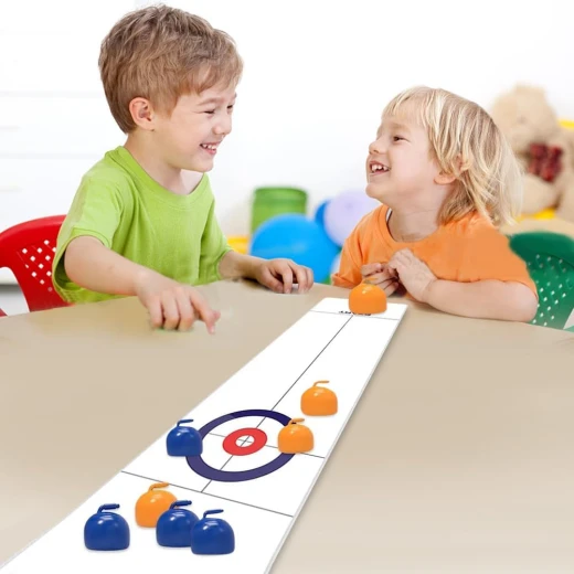 Tabletop Curling Game - tabletop curling game and indoor sport toy for kids, family game night toy and hand eye coordination, a thoughtful educational gift sturdy construction safe design improves focus - My toys - Image 7