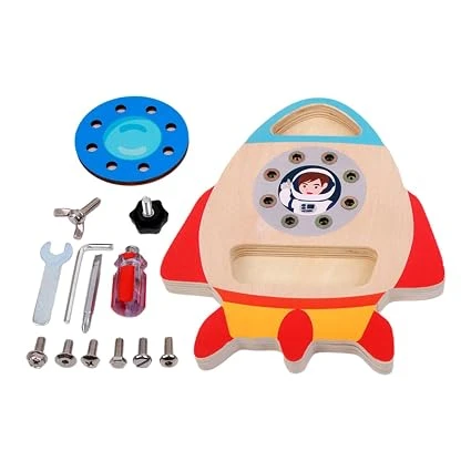 Nut Assembly Rocket Toy - nut and bolt toy and assembly rocket toy for kids, fine motor skills and screwdriver play set, a thoughtful educational gift encourages thinking suitable for various ages nice - My toys - Image 2