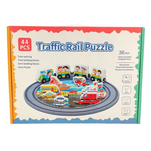 Traffic Rail Puzzle Track - traffic track puzzle and road building set for kids, assembling toy and imaginative play, a thoughtful educational gift practical design builds skills lightweight design nice - My toys - Image 3
