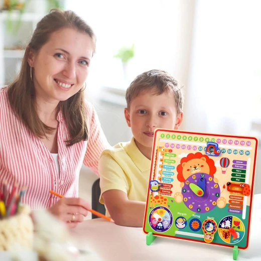 Educational Calendar Clock - calendar clock toy and time learning toy for kids, date learning and early education clock, a thoughtful educational gift practical design fun to play encourages thinking nice - Monstory - Image 3