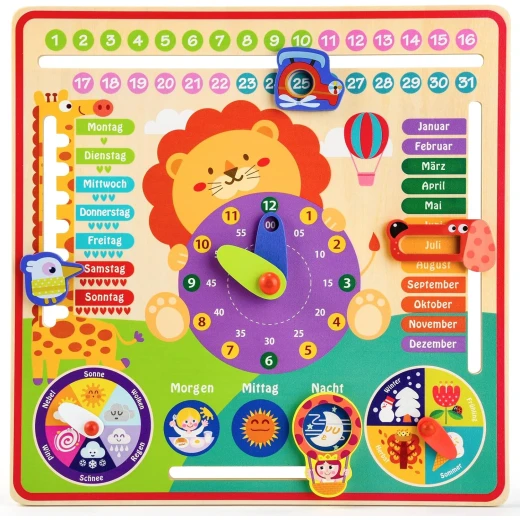 Educational Calendar Clock - calendar clock toy and time learning toy for kids, date learning and early education clock, a thoughtful educational gift practical design fun to play encourages thinking nice