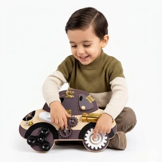Car Busy Board Activity Panel - busy board toy and sensory activity board for kids, fine motor skills and car theme toy, a thoughtful educational gift encourages group play for boys and girls fun to play - My toys - Image 2