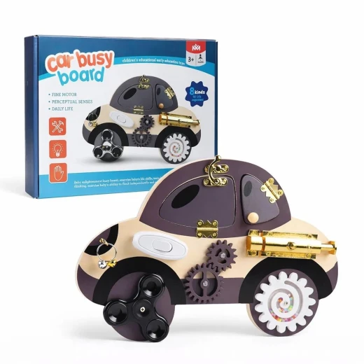 Car Busy Board Activity Panel - busy board toy and sensory activity board for kids, fine motor skills and car theme toy, a thoughtful educational gift encourages group play for boys and girls fun to play - My toys - Image 3