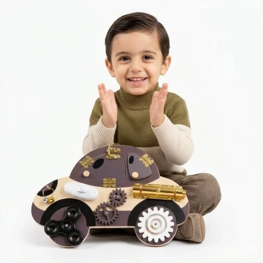 Car Busy Board Activity Panel - busy board toy and sensory activity board for kids, fine motor skills and car theme toy, a thoughtful educational gift encourages group play for boys and girls fun to play - My toys - Image 8