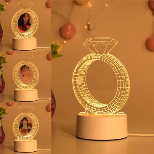3D Acrylic Lamp 3D Decorative Ring Shape Night Light - Image 4