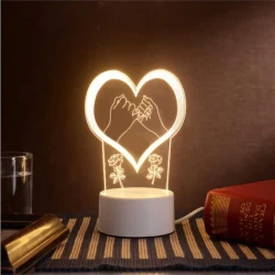 Creative light for 3D small heart shaped table lamp
