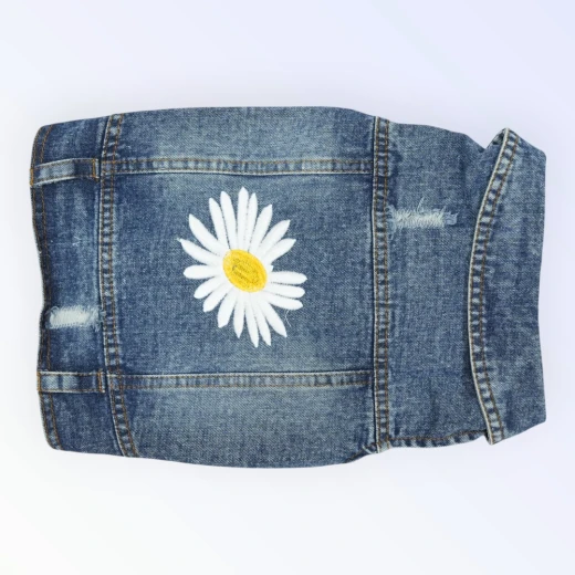 Pet Clothes Dog Jeans Jacket Cool Blue Denim for Small Medium Dogs Vintage (XL) - Best buddies - Image 3