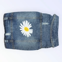 Pet Clothes Dog Jeans Jacket Cool Blue Denim for Small Medium Dogs Clothes(M)