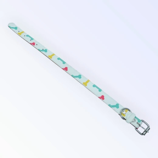 طوق للكلاب مزخرف بتصميم العظام والقلوب الملونة (متوسط) - بيست باديز - Image 3