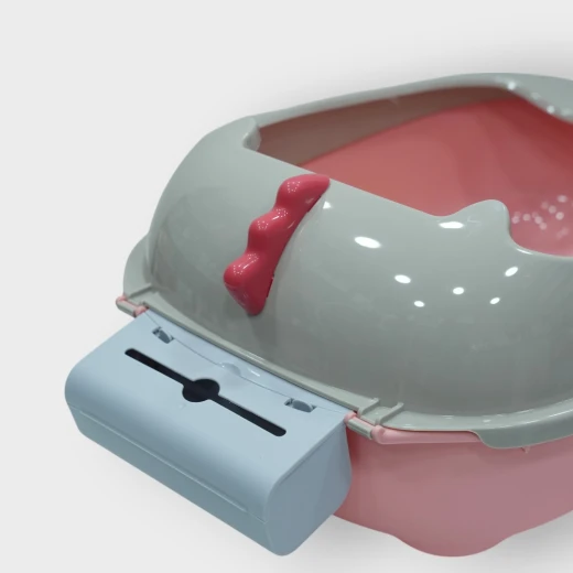 الاسم: صندوق فضلات للقطط باللون الوردي مع مجرفة - بيست باديز - Image 3