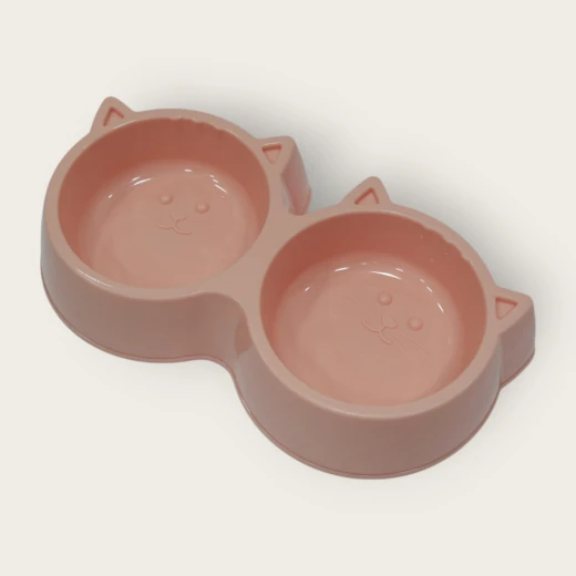 وعاء مزدوج للقطط - لون خوخي - بيست باديز - Image 2