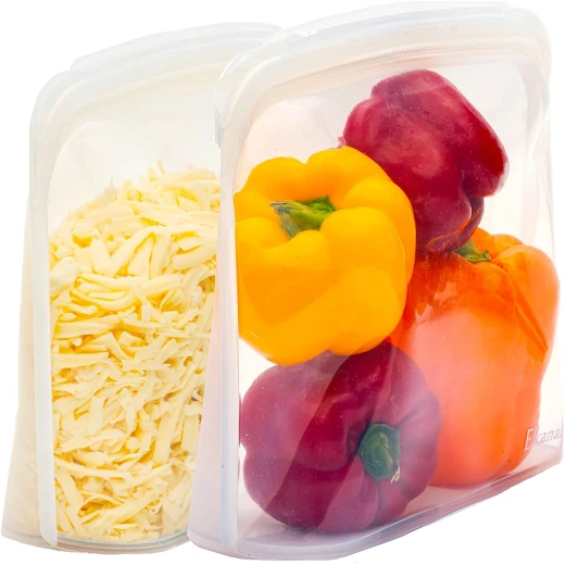 Breathe Reusable White Silicone Bags, 3000 ML, BPA free, FDA Approved Breathe Reusable White Silicone Bags, 3000 ML, BPA free, FDA Approved