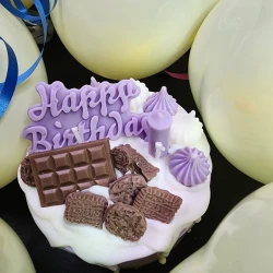 skin and beyond birthday cake made of candle