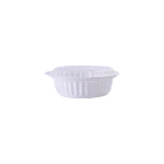علب مايكرويف دائري وغطاء- ابيض, 1000 سم مكعب,  50 قطعة من ار زي - ار زي