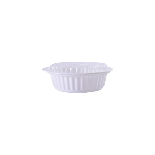 علب مايكرويف دائري وغطاء- ابيض, 1000 سم مكعب,  50 قطعة من ار زي - ار زي - Image 2