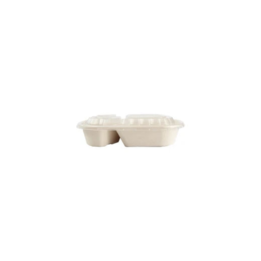 علب ورقية قابلة للتحلل البيولوجي مكونة من قسمين - 32 أونصة - غطاء شفاف من مادة البولي بروبيلين - 63 قطعة - ار زي - Image 2