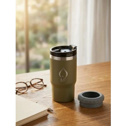MF UltraSeal Pro Double-Wall Vacuum Insulated Stainless Steel Mug 400ml – 12+ Hour Hot & Cold Thermal Travel Cup with Dual Lid System (Direct Drink Lid + Can Holder Lid), Leak-Resistant Hygienic Beverage Keeper