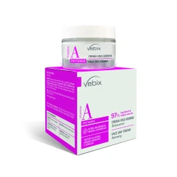 Vebix Daily Face Cream with Vitamin A, 97% natural ingredients, helps renew and hydrate the skin, leaving it soft, refreshed, and delicately scented